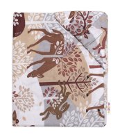 Baby Nellys Bavlněné prostěradlo, Wild animals,  hnědé