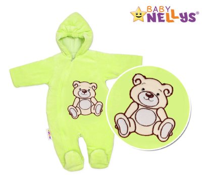 Baby Nellys Zimní kombinézka/overálek Teddy Bear- zelená