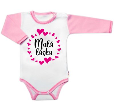 Baby Nellys Body dl. rukáv s vtip. textem   Malá láska vel.  86, holka