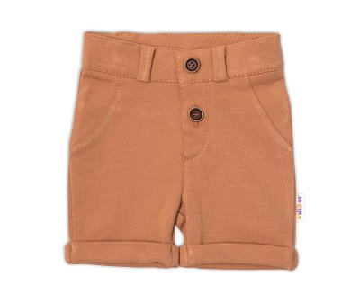 Baby Nellys 2-dílná sada body kr. rukáv, kraťásky, Koala - béžová, hnědá