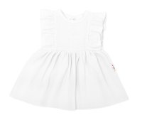 Baby Nellys Lehké mušelínové šatičky pro holčičky, bílé