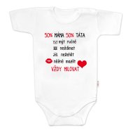 Baby Nellys Body krátký rukáv Vždy milovat,  bílé vel.  86