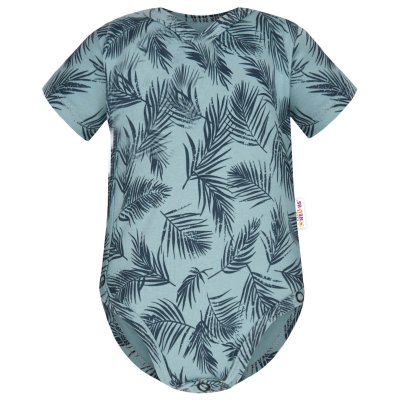 Baby Nellys Bavlněné body krátký rukáv, Palmy - zelené vel.  80