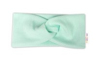 Baby Nellys Hand Made Dvouvrstvá žebrovaná čelenka, mátová, 92/98