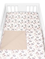 Baby Nellys Povlečení do postýlky, 2D sada bavlna - Louka,  béžová/hnědá
