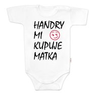 Baby Nellys Body krátký rukáv Handry mi kupuje matka,  bílé vel.  86