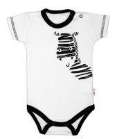 Baby Nellys Body krátký rukáv  Zebra - bílé