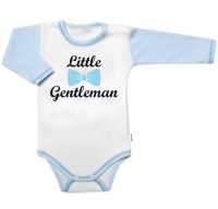 Baby Nellys Body dl. rukáv s vtip. textem  Little Gentleman, kluk vel.  86