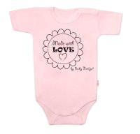 Baby Nellys Body krátký rukáv Made with love,  růžové vel.  68