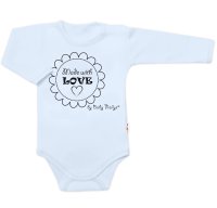 Baby Nellys Body dlouhý rukáv Made with love,  světle modré vel.  68