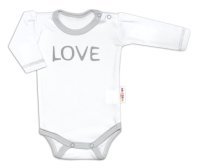 Baby Nellys Body dlouhý rukáv Love - bílé vel.  56