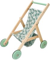 Adam Toys Lehký dřevěný kočárek pro panenky - zelený