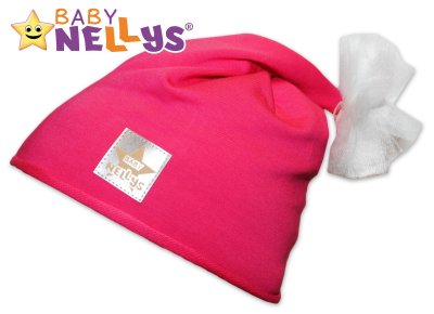 Baby Nellys Bavlněná čepička Tutu květinka ® - malinová, 2-8let