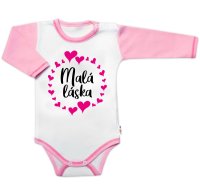Baby Nellys Body dl. rukáv s vtip. textem   Malá láska vel.  80, holka