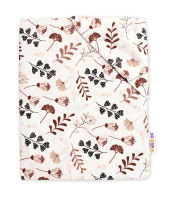 Baby Nellys Bavlněné prostěradlo, Louka,  bíla/béžová, 140x70 cm