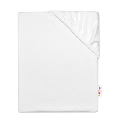 Baby Nellys Dětské jersey prostěradlo do postýlky - bílá