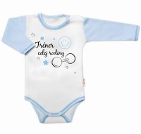Baby Nellys Body dlouhý rukáv s vtipným textem  Trenér celej rodiny vel.  86