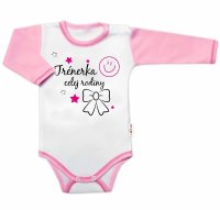 Baby Nellys Body dlouhý rukáv s vtipným textem  Trenérka celej rodiny vel.  74
