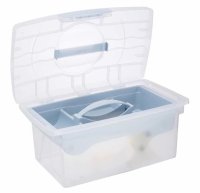 Baby Nellys Přenosný box s organizérem Baby Star  transparentní/bílá