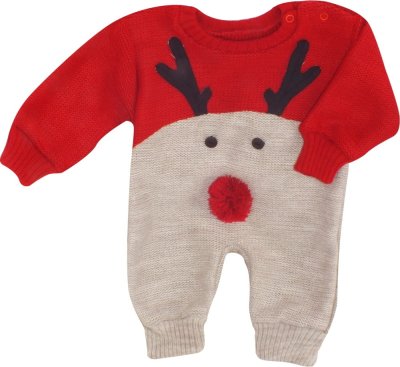 Z&Z Dětský pletený Vánoční overálek Baby Sob, červený vel.  86