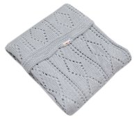 Baby Nellys Háčkovaná sada dečka s čepičkou - šedá