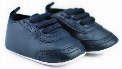 Baby Nellys Kojenecké capáčky/botičky, koženkové s prošitím, granát