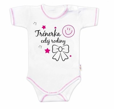Baby Nellys Body krátký rukáv  Trenérka celej rodiny, holka vel.  86