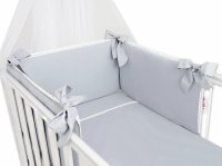 Baby Nellys Luxusní 3-dílná sada Mantinel s povlečením Royal Baby - šedá