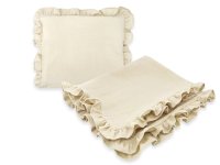 Baby Nellys Luxusní 2D sada Nature - polštářek a deka s volánkem - béžová