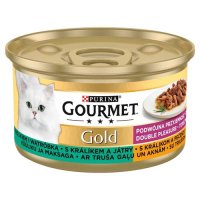 GOURMET GOLD s králíkem a játry 85g měs grilovaných a dušených kousků