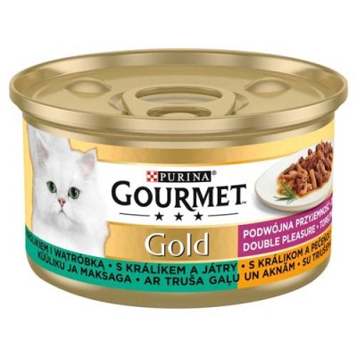 GOURMET GOLD s králíkem a játry 85g měs grilovaných a dušených kousků