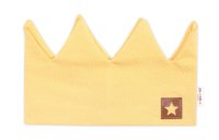 Baby Nellys Dvouvrstvá čelenka, Hand Made, bavlna, Korunka STAR - hořčicová, 104/116