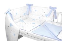 Baby Nellys Mantinel s povlečením 3D bavlněná sada, I love Boy, 135x100 cm , modrý/bílý