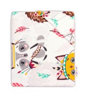 Baby Nellys Bavlněné prostěradlo do postýlky Ježek a liška - bílá, 140 x 70 cm