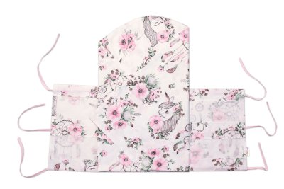 Baby Nellys Bavlněný náhr. povlak, potah na retro zavinovačku LALLY, Sny Jednorožce, bílý