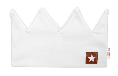 Baby Nellys Dvouvrstvá čelenka, Hand Made, bavlna, Korunka STAR - bílá, 104/116