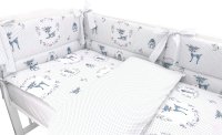 Baby Nellys 3-dílná sada Mantinel s povlečením, Koloušek, tečky, tm. máta, 135x100 cm