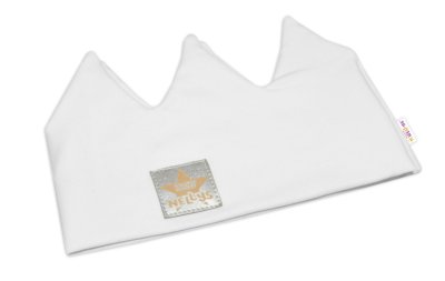 Baby Nellys Hand Made Bavlněná čelenka - dvouvrstvá, Korunka - bílá, 104/116.