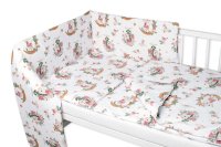 Baby Nellys Mantinel s povlečením, bavlna, 3 D sada, Bunny Star, bílá, 120x90 cm