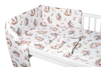 Baby Nellys Mantinel s povlečením, bavlna, 3 D sada, Bunny Star, bílá, 120x90 cm