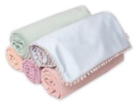 Baby Nellys Dětská deka Velvet - oboustranná s ozdobným lemováním, 100 x 75 cm, zelená