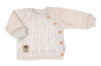 Baby Nellys Pletený svetřík a kalhoty s kapsou Hand Made 2D, Nature