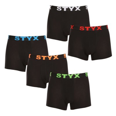 Styx 5PACK pánské boxerky sportovní guma černé (5G9602) L