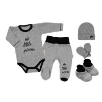 Baby Nellys 5D sada do porodnice Little Princess, 62 - šedá