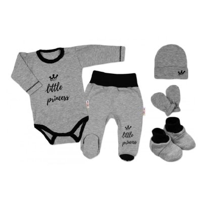 Baby Nellys 5D sada do porodnice Little Princess, 62 - šedá