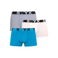 Styx 3PACK pánské boxerky sportovní guma vícebarevné (G969106167) M