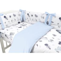 Baby Nellys 3D sada Mantinel s povlečením, New Love Baby, modrá,135x100