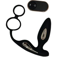 Vibrační anální kolík Loop s erekčním kroužkem a ovl.