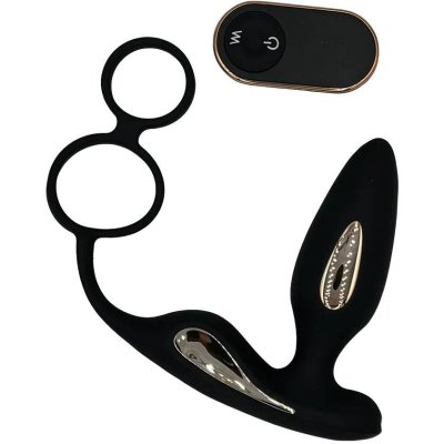 Vibrační anální kolík Loop s erekčním kroužkem a ovl.