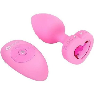 B-Vibe vibrační anální kolík Heart S/M s ovl. 9,8cm